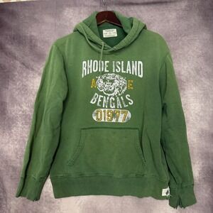 Vintage Y2K American Eagle Hoodie Men's Size M Green Sweatshirt Faded Distressed